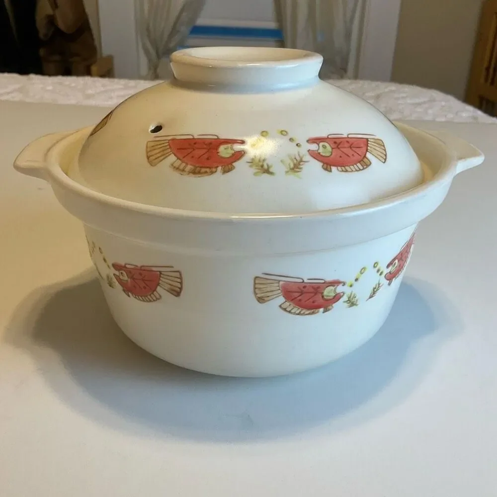 Myland Earthenware Chinese Sandpot Casserole Cooking. Vintage